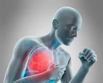 Anatomy of person coughing, illustration.
